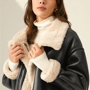 Sherpa Lined Shearling Leather Jacket. Brand new! Ordered wrong size!